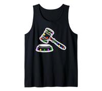 Christmas Lights Gavel Judge Jurist Law Tank Top