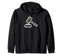 Christmas Lights Gavel Judge Jurist Law Zip Hoodie