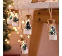 Christmas Lights Led Battery Operated String Lights Mini Wishing Bottle Christmas Tree Snowflake Xmas Lights for Home Bedroom Wedding Wall Decorations, Indoor Outdoor Party Centerpiece (2m/10led)
