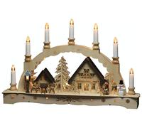 Konstsmide LED Wooden Christmas 7 Candles Silhouette in Natural | Charlies