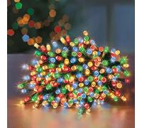 Christmas Lights Multicolour 200 Multi-Action Supabrights LED on Green Cable