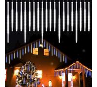 Christmas Lights Outdoor, Meteor Shower Lights 50-30CM 20 Spiral Tubes | Outdoor Decor, Waterproof Frost-resistant Shock-resistant，6.65m Lit Length 720 LEDs, for Holiday Party Tree Window, White