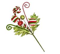 Christmas Lights Outdoor Topper 13. 4'' Lime Green Red Curly Picks Fuzzy Lollipop Candy Cane with Glitter Xmas for Home Wreath Craft Holiday (Green, 34cm)
