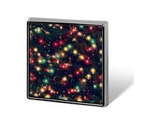 Christmas Lights Square Metal Brooches 1 Inch Decorative Badges Exquisite Decorations Pins for Clothing