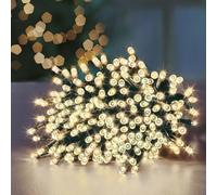 Christmas Lights Warm White 200 Multi-Action Supabrights LED on Green Cable