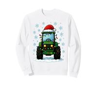 Christmas Lights Wrapped around Cute Green Tractor Lover Sweatshirt
