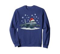Christmas Lights Wrapped On Air Plane B-52 Military Aircraft Sweatshirt