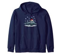 Christmas Lights Wrapped On Air Plane B-52 Military Aircraft Zip Hoodie