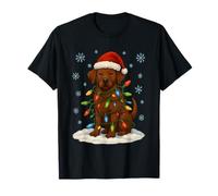 Christmas Lights Wrapped On Cute Chocolate Lab Dog Lover T-Shirt