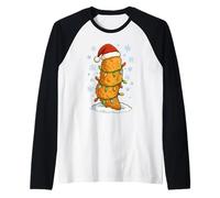 Christmas Lights Wrapped On Cute Funny Chicken Tender Lover Raglan Baseball Tee