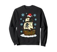 Christmas Lights Wrapped On Cute Pirate Ship Matching Family Sweatshirt