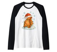 Christmas Lights Wrapped On Cute Seashell Beach Ocean Lover Raglan Baseball Tee