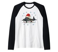 Christmas Lights Wrapped On Cute SR-71 Jet Airplane Lover Raglan Baseball Tee