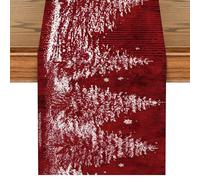 Christmas Linen Table Runner and Placemats Set, Wrinkle-Resistant Dining Decor - Washable Easy Clean Durable Place mats for Farmhouse/Boho Style Tables