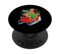Christmas Lion Sleigh T-Rex Dinosaur Lions PopSockets Adhesive PopGrip
