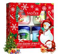 Christmas Lip Balm Set, 4 Packs Lip Balm Multipack, 3 Flavours Avocado, Strawberry, Kiwi, Reduce Lip Lines&Wrinkle, Lip Balm Gift Set for Cracked, Dry and Chapped Lips