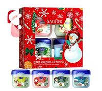 Christmas Lip Balm Set | 4 Packs Lip Balms Multipack | Lip Balms for Chapped Cracked Dry Lip Repair | Lip Balm Gift Set | Lip Moisturizer | Avocado, Kiwifruit, Milk, Strawbery