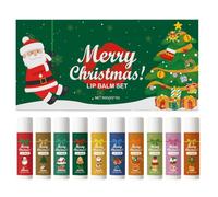 Christmas Lip Balm Set - Natural Portable Non-Greasy, Hydrating Holiday Lip Balms, Nourishing Design with Smooth Application, Cosmetic Accessory for Dating Commuting Travel and Gathering