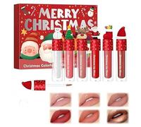 Christmas Lip Gloss Set 6 Colors,Lip Gloss Collection Makeup Set,Soft Moisturizing Tinted Lip Gloss with Botanicals, Lightweight Non-Sticky Pink Lips Plumper,for Girls and Women