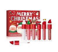 Christmas Lip Gloss Set, 6Pcs Velvet Matte Holiday Lip Gloss Christmas Lipstick Lip Gloss For Teenage Girls Xmas, Silky Waterproof Lipstick Set, Gift For Girls & Women