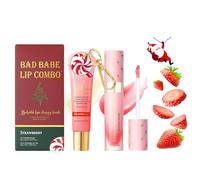 Christmas Lip Gloss Set,Strawberry Lip Conditioner & Lip Oil Set,Deeply Moisturizing Lip Care Set for Girl,Hydrating Lip Gloss Balm Repair for Dry & Chapped Lips,Lip Blam Gift Set for Teenage Girls