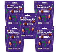 Christmas Little Robins Chocolate Bag 77g - Individually Wrapped Bitesize Milk Chocolate Robins - Cdb (5 x Bags)