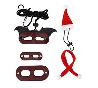 CHRISTMAS LIZARD SANTA HAT SCARF LEASH HARNESS SET ADJUSTABLE SOFT DRAGON REPTILE