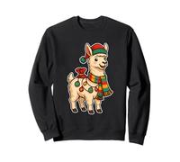 Christmas Llama Alpaca with Scarf Sweatshirt
