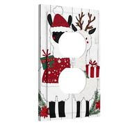 Christmas Llama Light Switch Cover Plate, Red and White Holiday Decor for Wall Accents, Thermoplastic Wall Plates, Standard Size Single Duplex Outlet