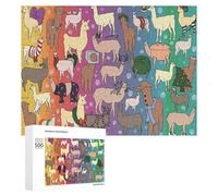 Christmas Llamas Festive Fun! - Decorative Wooden Puzzle, 500 PCS, Screen-Free Activity - for Quiet Evenings And Focused Play