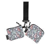 Christmas Llamas Women's Card Cases Change Holder Thin Flat Key Chain Wallet Change Purse with Zipper Coin Pocket for Ladies Girls 2 Packs, Christmas Llamas, One Size