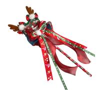Christmas Lolitas Hair Clip with Hat/Deer Embellishments Handmade Lolitas Hair Accessories for Little Girl Women