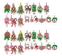 Christmas Lollipop Ornaments Colorful Mini Candy Cane Hanging Ornaments, for Xmas Tree Home festive Decorations(32Pcs)