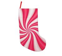 Christmas Lollipop Swirl Candy Sugar Red White Cute 18 Inches Christmas Stocking Classic Large Soft Stockings Santa, Xmas Character for Family Holiday Christmas Party Decor Gifts