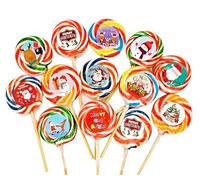 CHRISTMAS LOLLIPOPS 25 x 30g LARGE FRUITY LOLLIES - HALAL, VEGAN PARTY BAG SWEETS GIFTS