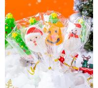 Christmas Lollipops,Hard Candies,Desserts,Festival Gifts,Cute Candies,Pastries,Sweets,Snack Foods,Lollipops,Confectionery,Delicious Chinese Snack Gifts,Fruit & Chewy (48 PCS)
