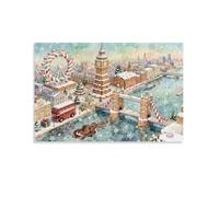 Christmas London Scene,Adult 1000-piece puzzle,Classic Children's Jigsaw Puzzles,Challenging and difficult puzzles for adults and teenagers,50x70cm