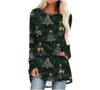 Christmas Long Sleeve Tee Shirts Women, Oversized Christmas Jumpers Novelty Graphic Sweater Xmas Tree Sweaters, Snowman Sparkly Wine Glass Sweatshirts Elegant Holiday Pullover Tops