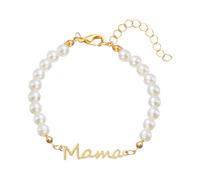 Christmas Love Heart Pendant Jewellery Day Pearl Bracelet Pearl Bracelet Day Letter Adjustable Rope Suitable For Gifting To Loved Ones And Moms Around You