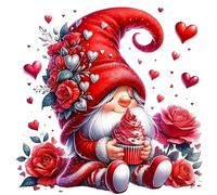 Christmas Love Heart Rose Flower Gnome PVC Vinyl Car Decals Stickers Waterproof Self-Adhesive Decals for Cars, Laptops, Trucks, Motorcycles Wall Window Luggage Scratch Cover Door Decor Sticker