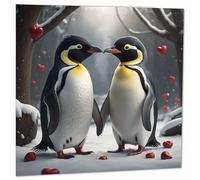 Christmas Love Penguins Card - festive Xmas Cards 145 x 145mm