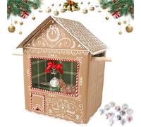 Christmas Lucky Draw Box, DIY Christma Gingerbread Surprise House Claw Machine, Family Interactive Advent Countdown Gifts for Xmas Party Supplies, Parties Draws Boxes with Balls(1PC-12Balls)