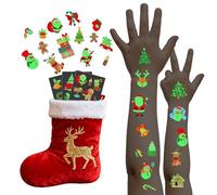 Christmas Luminous Temporary Tattoos Stickers,10 Sheets Christmas Decorations for Kids Boys Girls Christmas Party Bag Fillers, Mixed Styles Xmas Theme Glow In The Dark Tattoos stocking stuffers