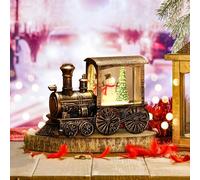 Christmas Luminous Train Ornaments Santa Claus Water Filled Night Lights Window Display Decoration Xmas Tree Decorations Party Gifts