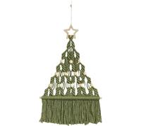 Christmas Macrame DIY Kit, Handwoven Christmas Tree Tapestry, Boho Christmas Ornaments Kit, Wall Hangings Christmas Tree Decor, DIY Projects for Christmas Party Supplies (Green knitted)