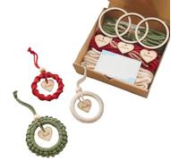 Christmas Macrame Kit, Macrame Snowflake Cord Kit Tree Decoration for Beginners Adults with Natural Cotton, Make Your Own Macrame Ornaments Handmade Cotton Rope Knitting Kit