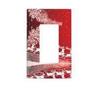 Christmas Magic Print 1 Gang Single Rocker Wall Panel Light Switch Plate Covers Wall Decor Home Decor For Kitchen Bathroom Bedroom 2.8x4.5 In