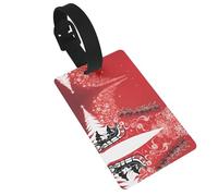 Christmas Magic Print 5pcs Luggage Tags for Suitcases,Cute Suitcase Tag Identifiers for Baggage Tag for Cruise Airport Travel PVC