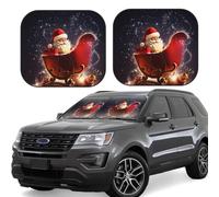 Christmas Magic Print Car Sun Shade Windshield 2-Piece Foldable Front Windshield Sun Visor Sunshade for Car Windshield, L