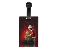 Christmas Magic Print Luggage Tag â€“ Full-Back Privacy Cover Suitcase ID Label for Women & Men, PVC Travel Name ID Tag